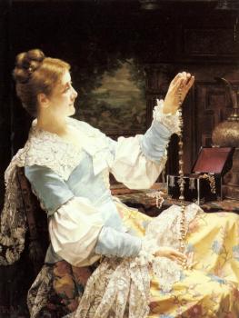 簡 彿雷德裡尅 彼得 Portielje Admiring Her Jewels 簡 彿雷德裡尅 彼得 Portielje Admiring Her Jewels